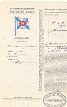 Ontvangstbewijs SMN 1937 voor vracht verscheping met de PC Hooft naar Indonesie
