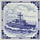 Koninklijke Marine - Delftsblauwe tegel Hr.Ms. Alkmaar. gewoon tegelformaat 15x15