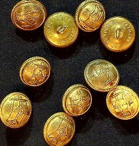 10 uniform buttons from the Compagnie Generale Belgique (CMB)