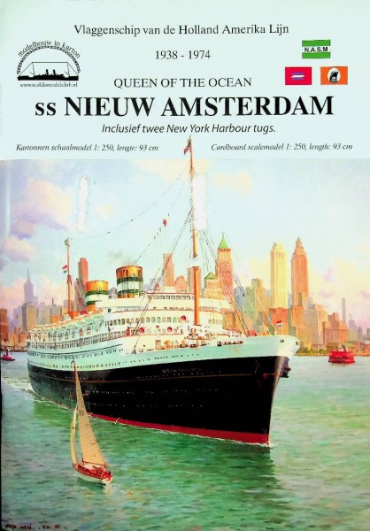 Bouwplaat ss Nieuw Amsterdam 1938-1974 | Webshop Nautiek.nl