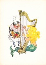 Menukaart Rotterdamsche Lloyd, Mermaid with Harp