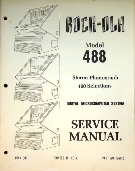 Rock-Ola Original Manuals Model 488 Jukebox