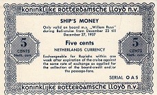 Ships Money Koninklijke Rotterdamsche Lloyd fl. 5 cents