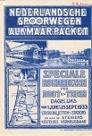 Flyer Nederlandsche Spoorwegen Alkmaar Packet 1933