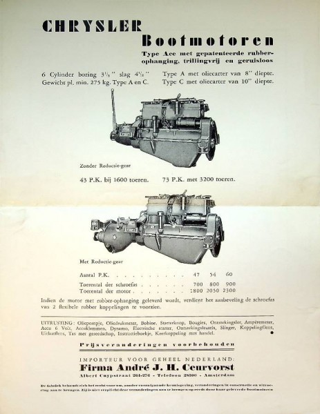 Brochure Chrysler Bootmotoren type Ace