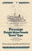 Brochure passage by Freight Motor Vessels of the Kota Type